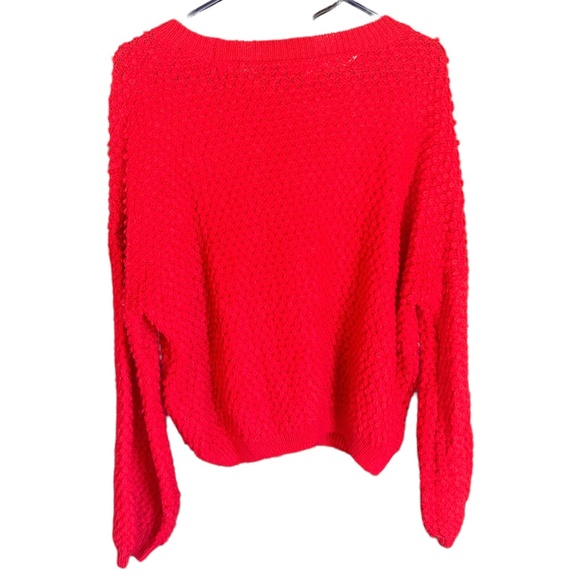 Pop Sugar Red Medium crewneck fuzzy sweater - Picture 2 of 3